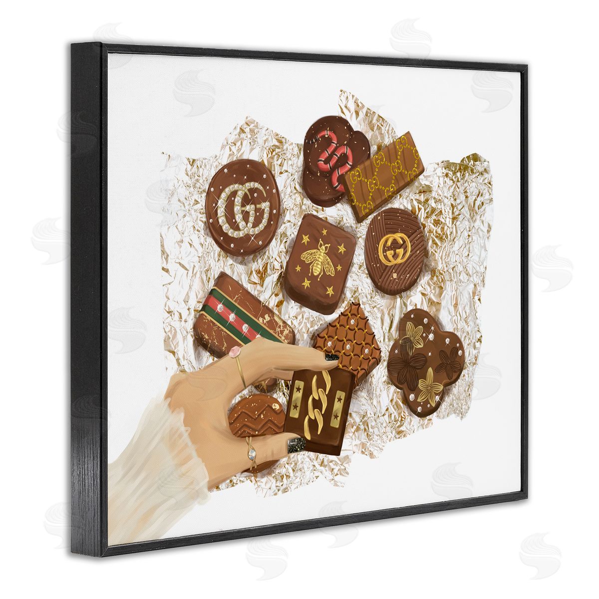Fashion Brand Candy Sample Black Frame Print Wall Art, Home Decor by Ziwei Li