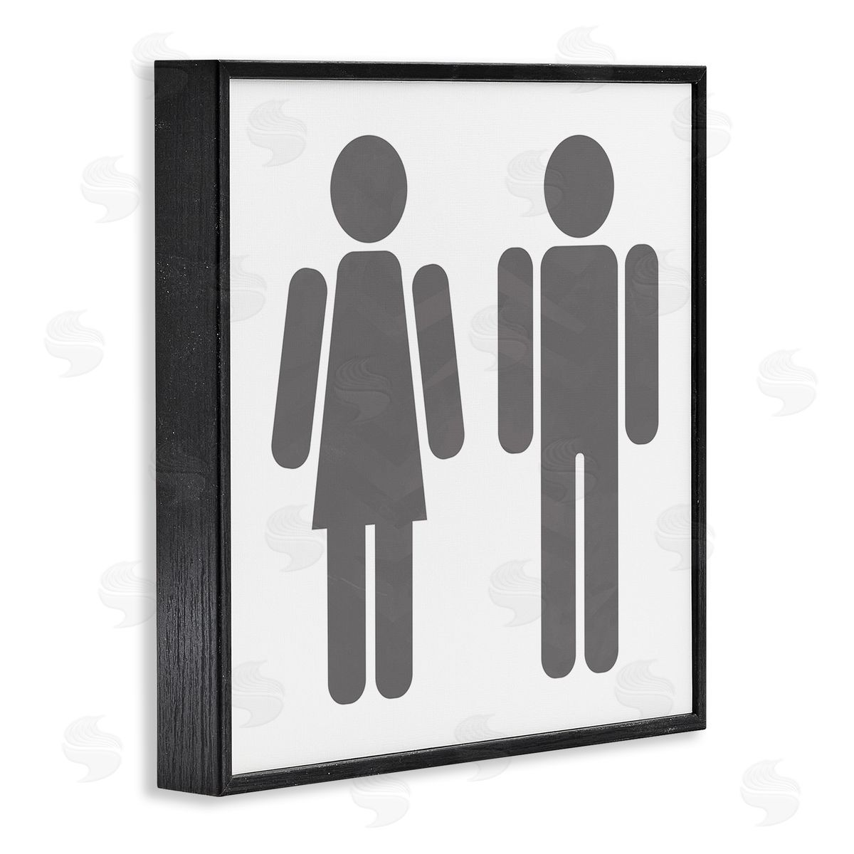 Men's & Women's Restroom Symbols Black Frame Print Wall Art, Home Decor by Milli Villa