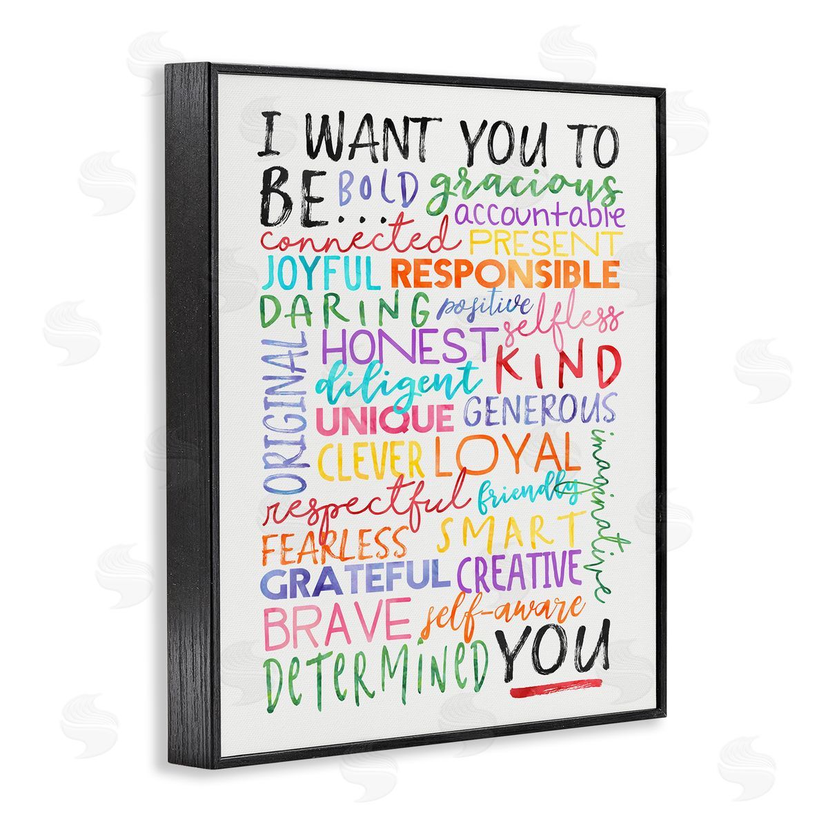 Be You Inspirational Phrases Black Frame Print Wall Art, Home Decor by Erica Billups