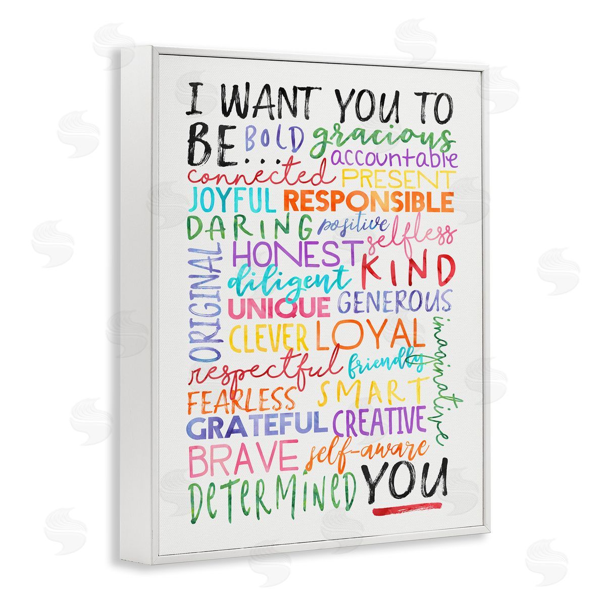 Be You Inspirational Phrases White Frame Print Wall Art, Home Decor by Erica Billups