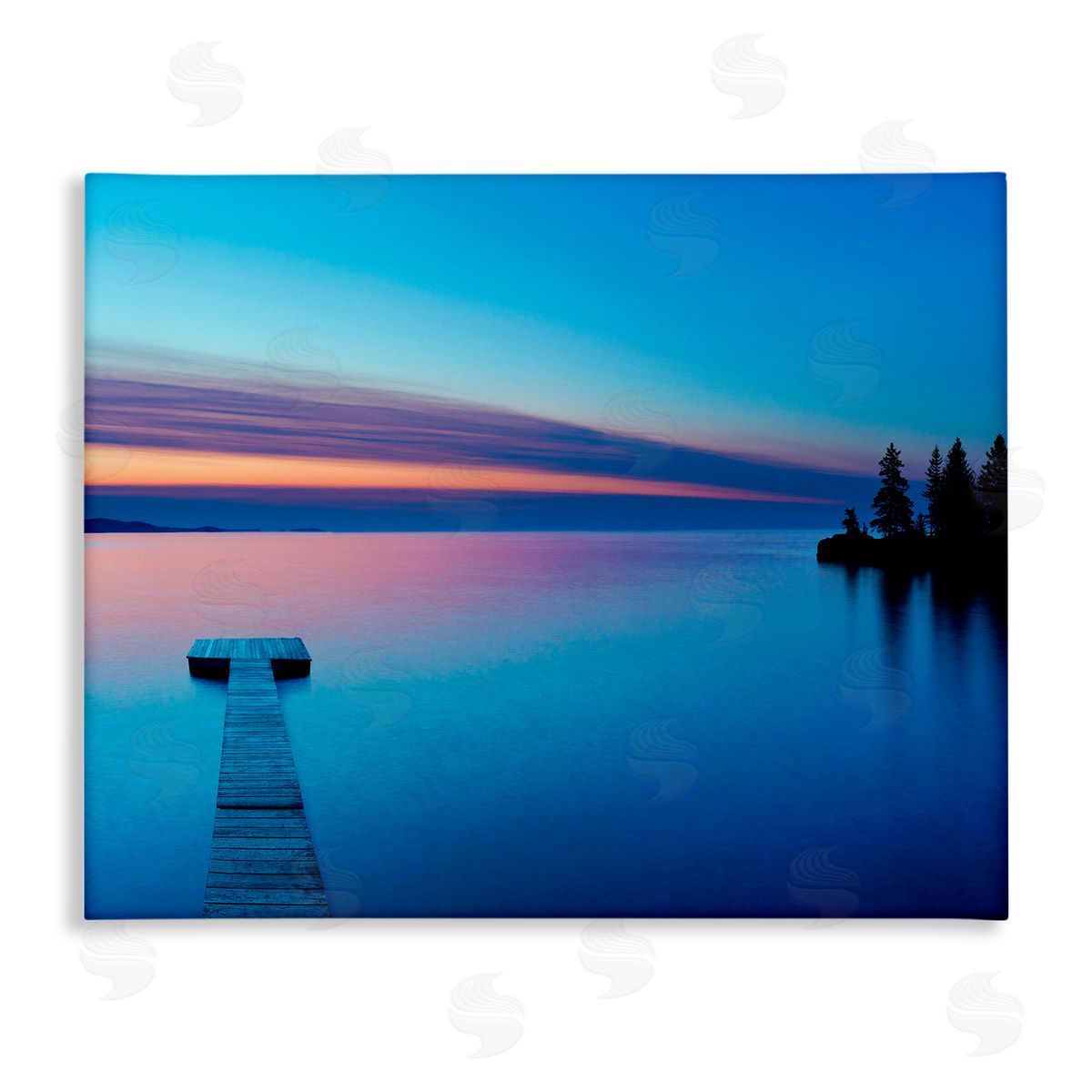 Lake Shore Dock Photograph Canvas Wall Art, Home Decor by James McLoughlin
