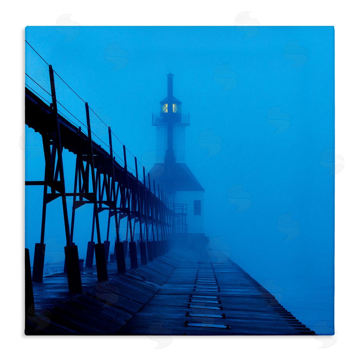Lighthouse In The Fog Canvas Wall Art, Home Decor by James McLoughlin