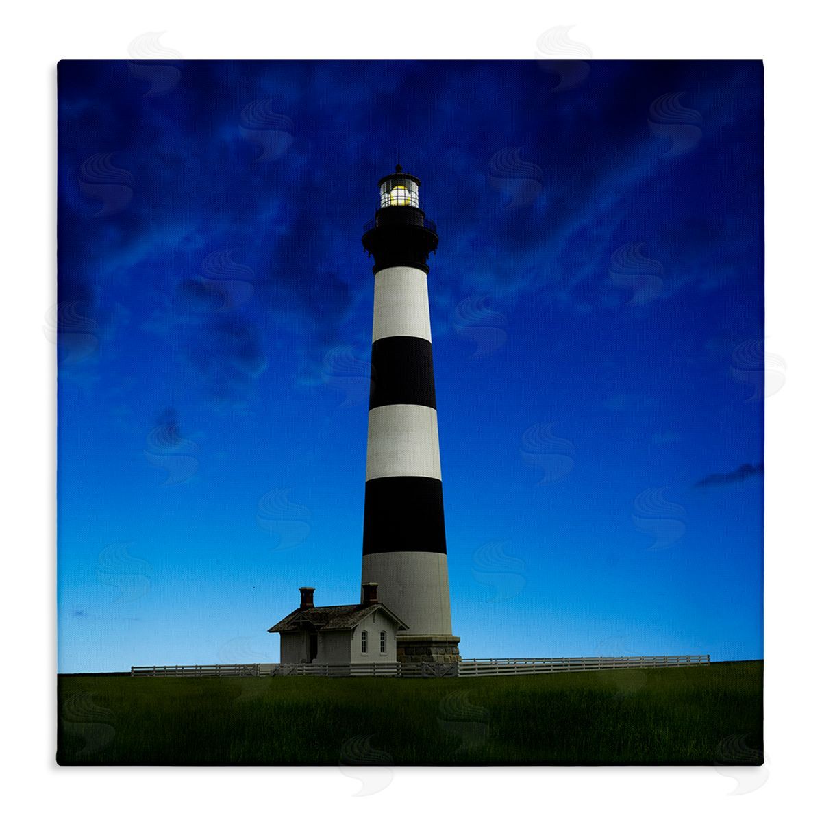 Lighthouse Blue Sky Farm Canvas Wall Art, Home Decor by James McLoughlin
