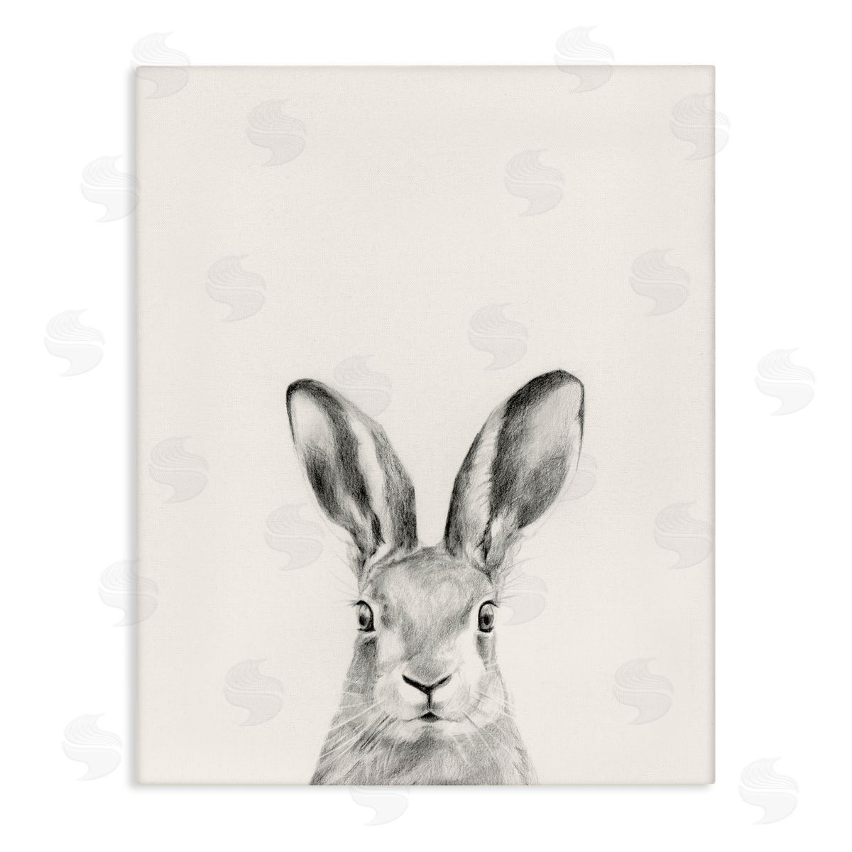 Bunny Rabbit Portrait Grey Canvas Wall Art, Home Decor by Victoria Borges