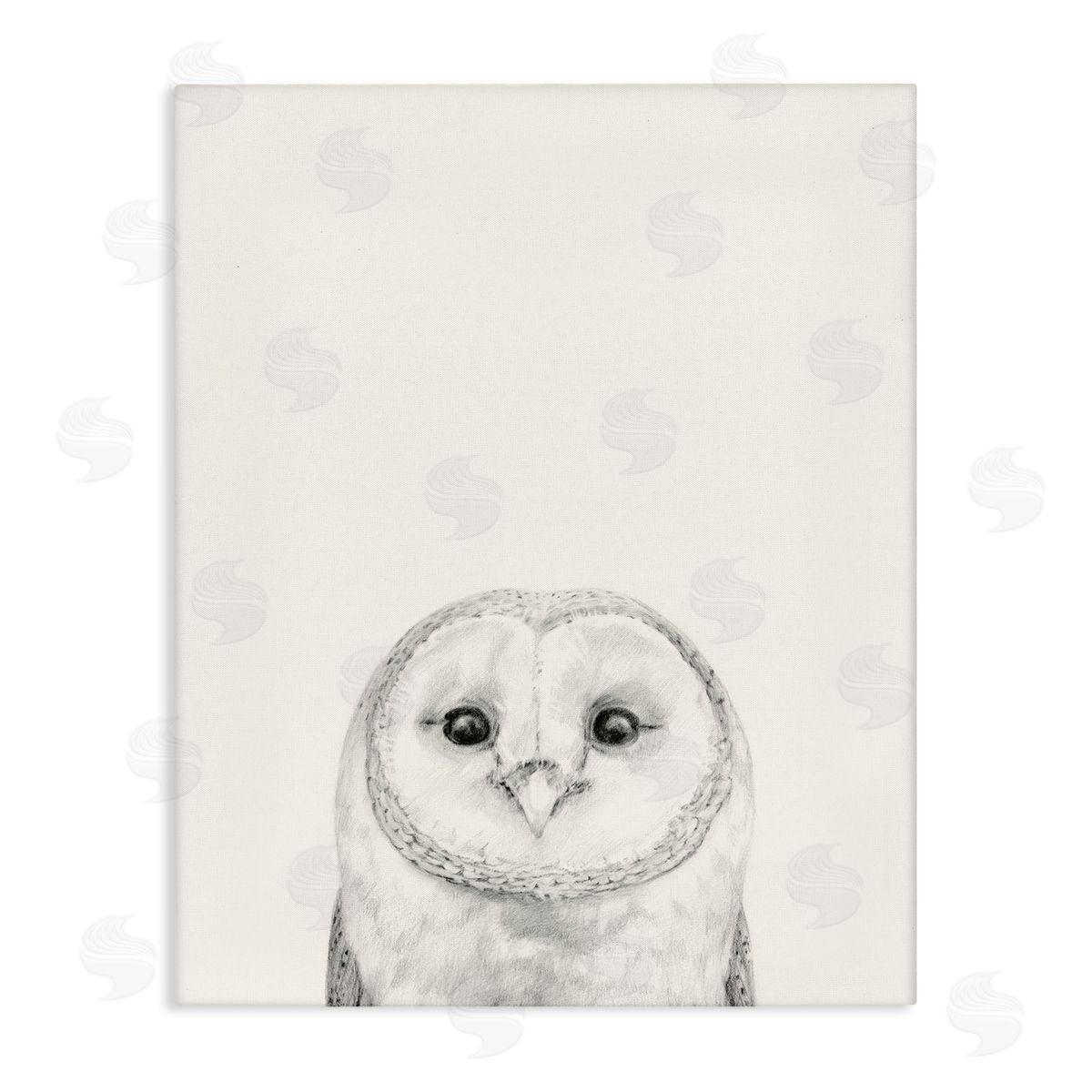 Owl Portrait Grey Canvas Wall Art, Home Decor by Victoria Borges