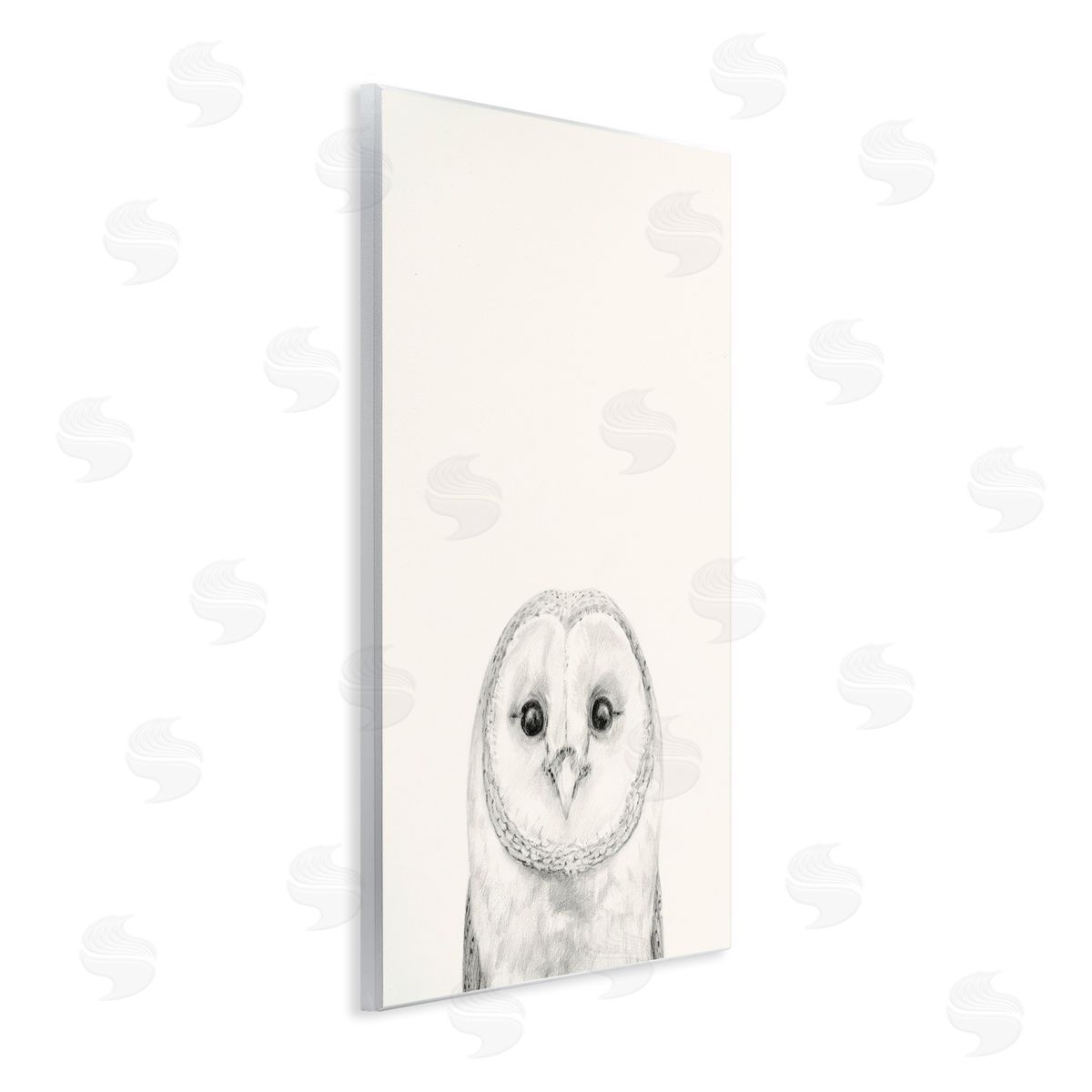 Owl Portrait Grey Wood Plaque Wall Art, Home Decor by Victoria Borges
