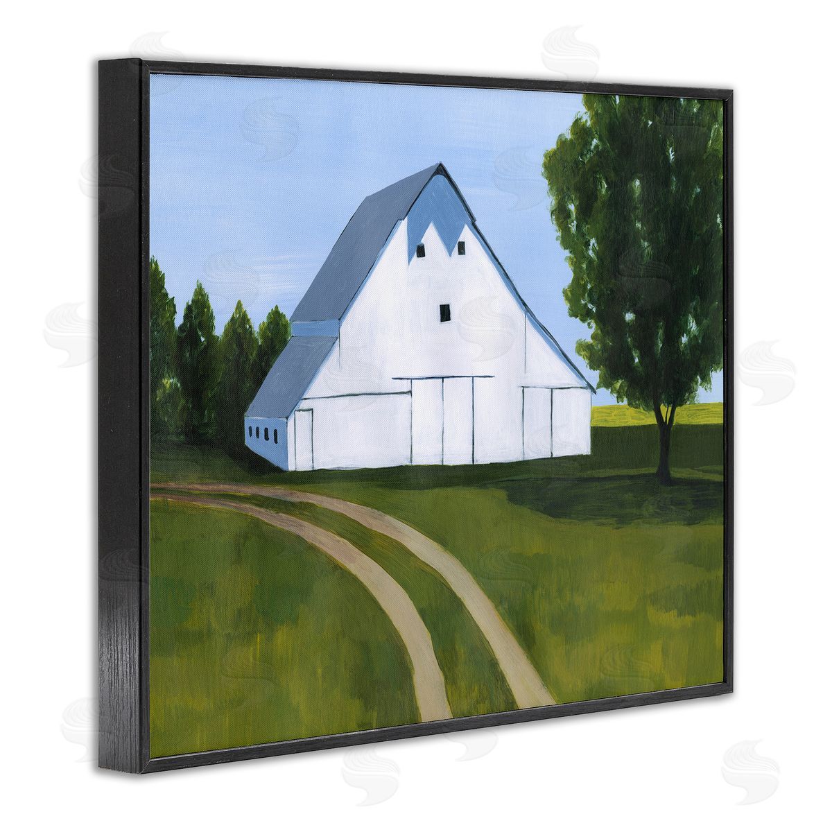Farmland Fields And Barn Black Frame Print Wall Art, Home Decor by Grace Popp