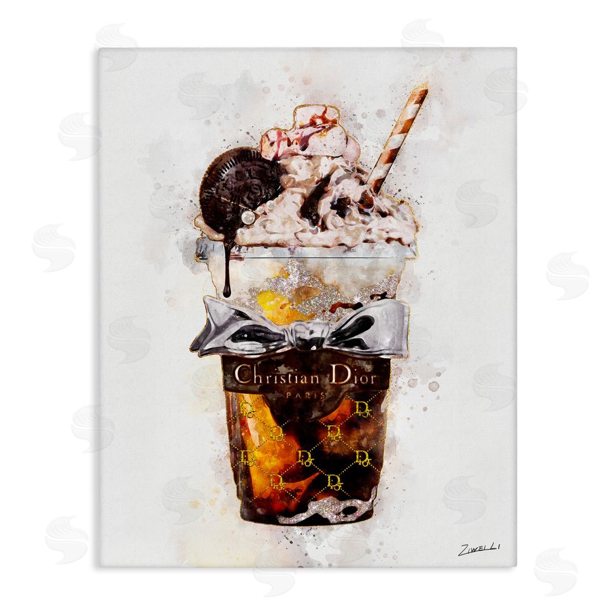 Fashion Brand Dessert Cup Canvas Wall Art, Home Decor by Ziwei Li