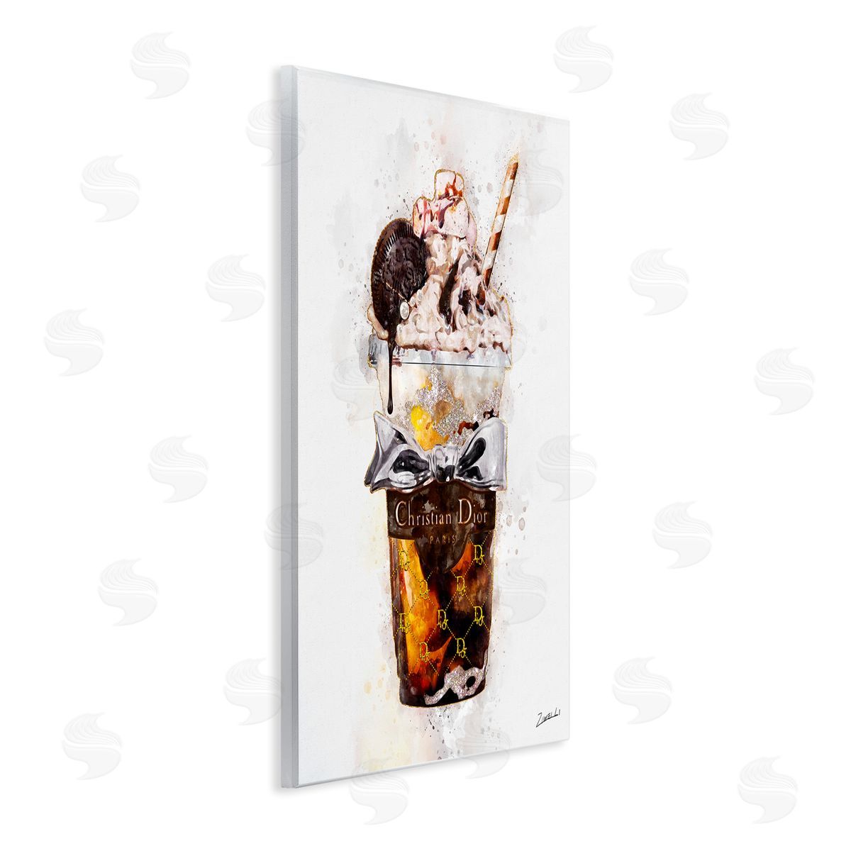 Fashion Brand Dessert Cup Wood Plaque Wall Art, Home Decor by Ziwei Li