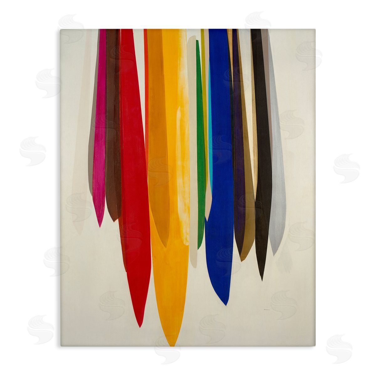 Rainbow Ribbons Abstract Shapes Canvas Wall Art, Home Decor by Sarah Stockstill