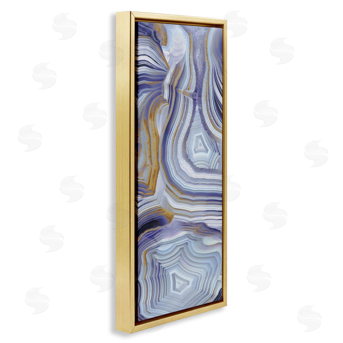 Agate Crystal Pattern Abstract Gold Floating Frame Canvas Wall Art, Home Decor by Danielle Carson