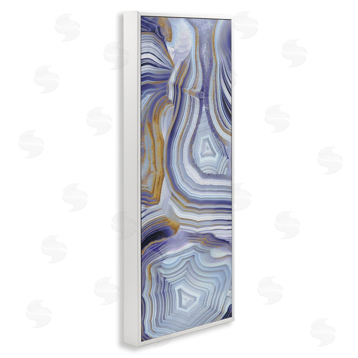 Agate Crystal Pattern Abstract White Frame Print Wall Art, Home Decor by Danielle Carson