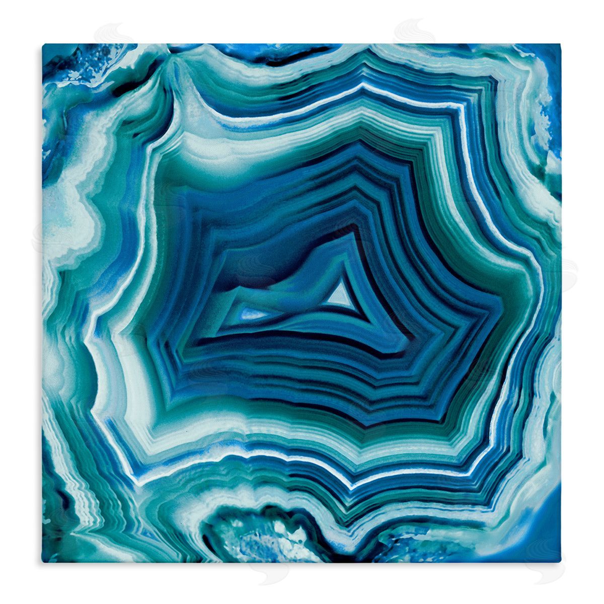 Agate Crystal Pattern Blue Canvas Wall Art, Home Decor by Danielle Carson