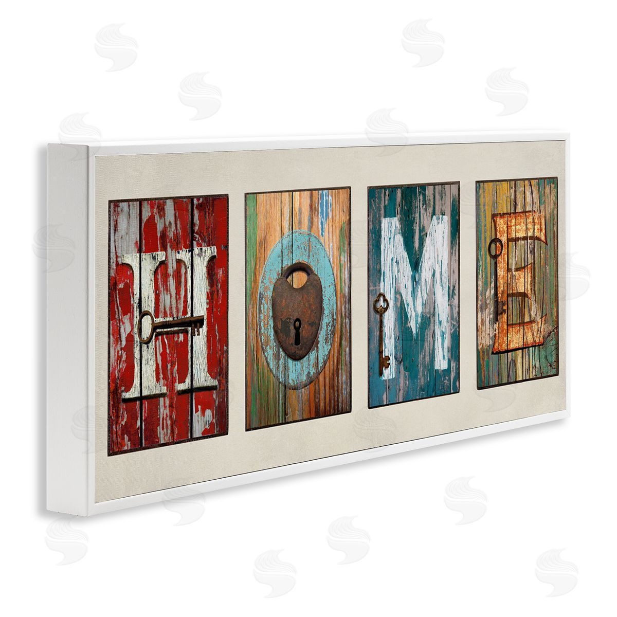 Home Locks And Key White Frame Print Wall Art, Home Decor by Jamie MacDowell