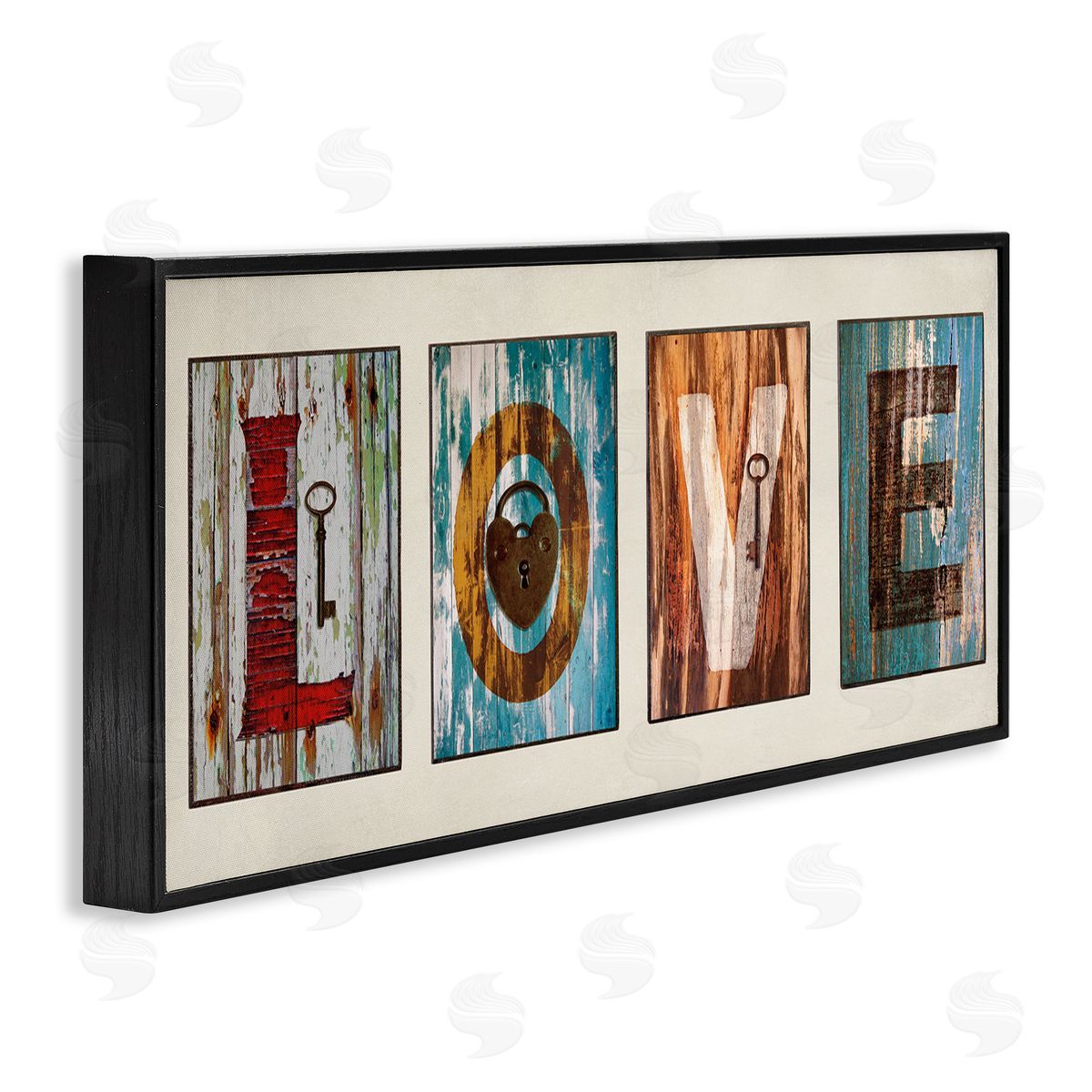 Love Locks And Key Black Frame Print Wall Art, Home Decor by Jamie MacDowell