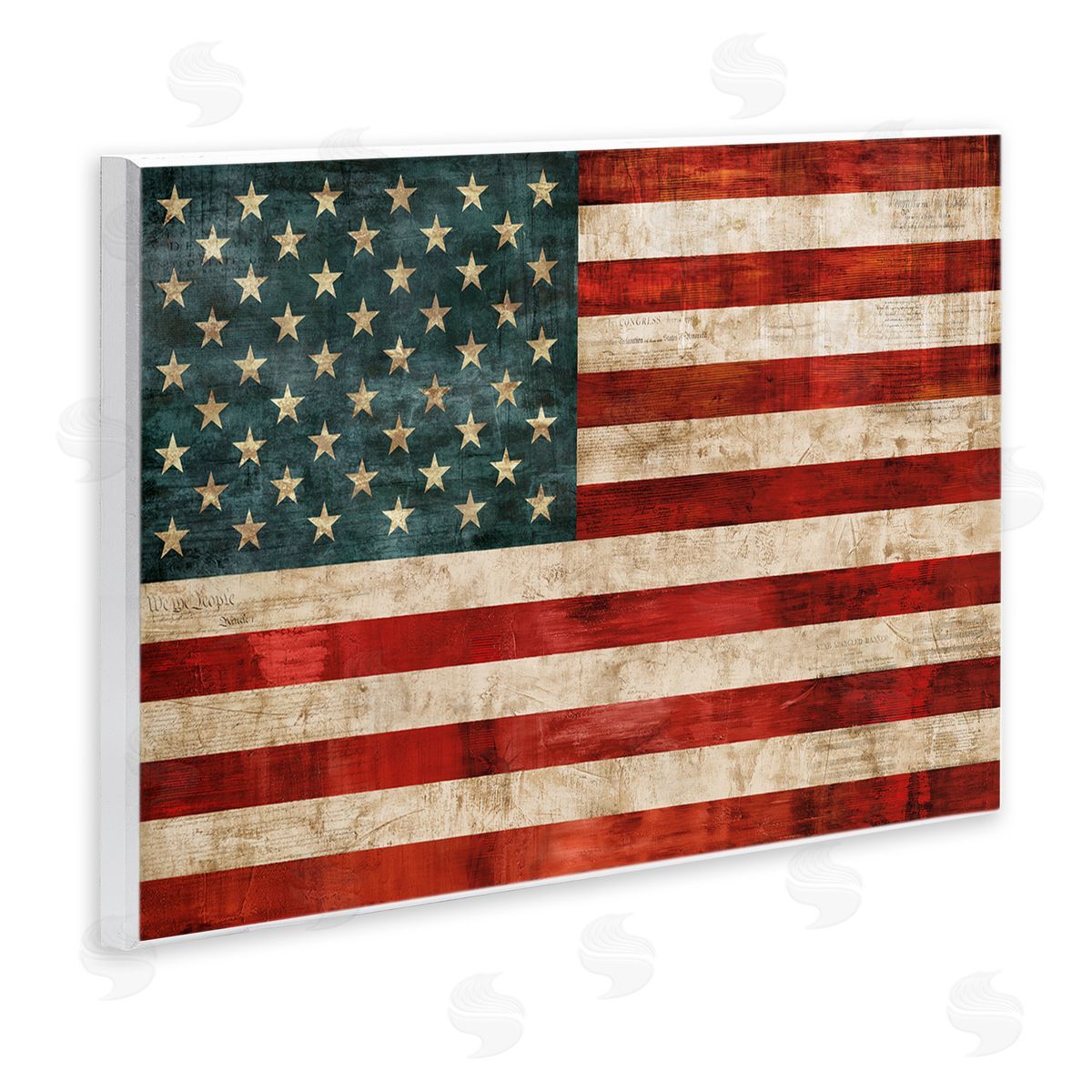 US American Flag Rustic Pattern Wood Plaque Wall Art, Home Decor by Luke Wilson