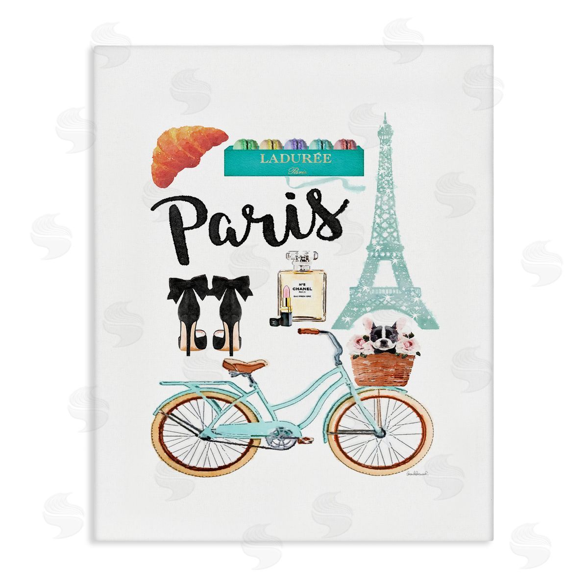 Paris Objects Bike & Heels Canvas Wall Art, Home Decor by Amanda Greenwood