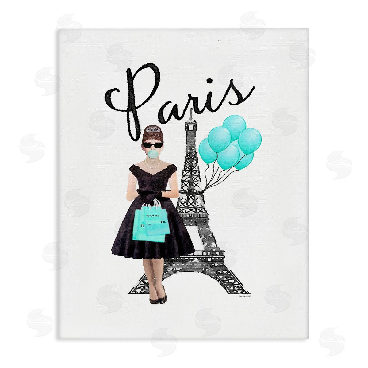 Paris Woman Eiffel Tower Canvas Wall Art, Home Decor by Amanda Greenwood