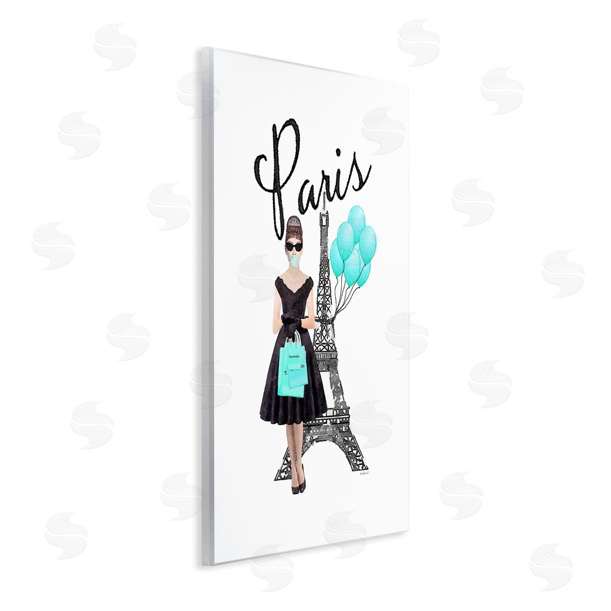 Paris Woman Eiffel Tower Wood Plaque Wall Art, Home Decor by Amanda Greenwood