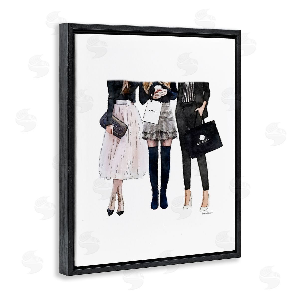 Fashion Models Glam Brands Black Floating Frame Canvas Wall Art, Home Decor by Amanda Greenwood