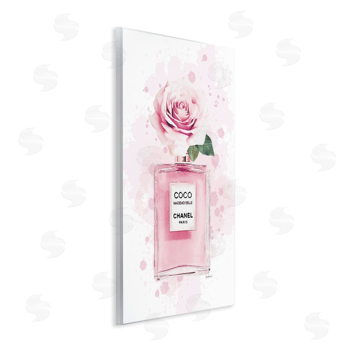 Pink Flower Perfume Wood Plaque Wall Art, Home Decor by Amanda Greenwood