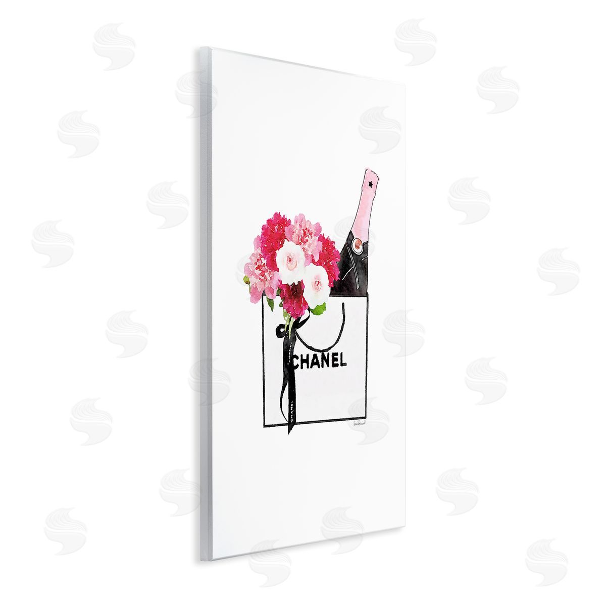 Fashion Brand Flowers & Wine Wood Plaque Wall Art, Home Decor by Amanda Greenwood