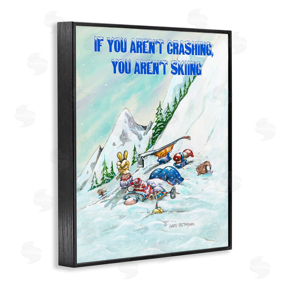 If You Aren't Crashing Skiing Black Frame Print Wall Art, Home Decor by Gary Patterson