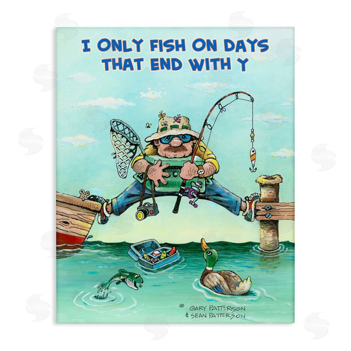 Fishing Days Ending in Y Canvas Wall Art, Home Decor by Gary Patterson