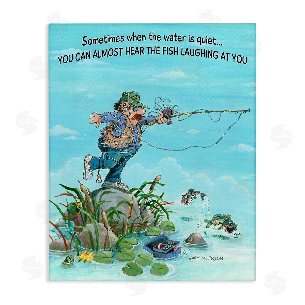 Fish Laughing Funny Sports Canvas Wall Art, Home Decor by Gary Patterson