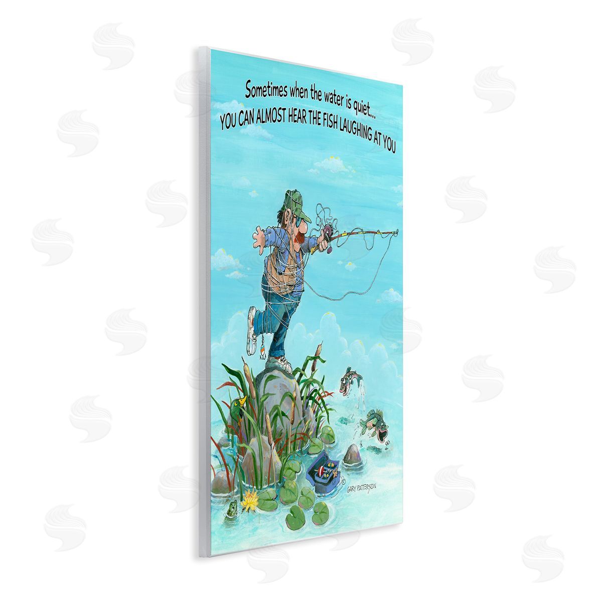Fish Laughing Funny Sports Wood Plaque Wall Art, Home Decor by Gary Patterson