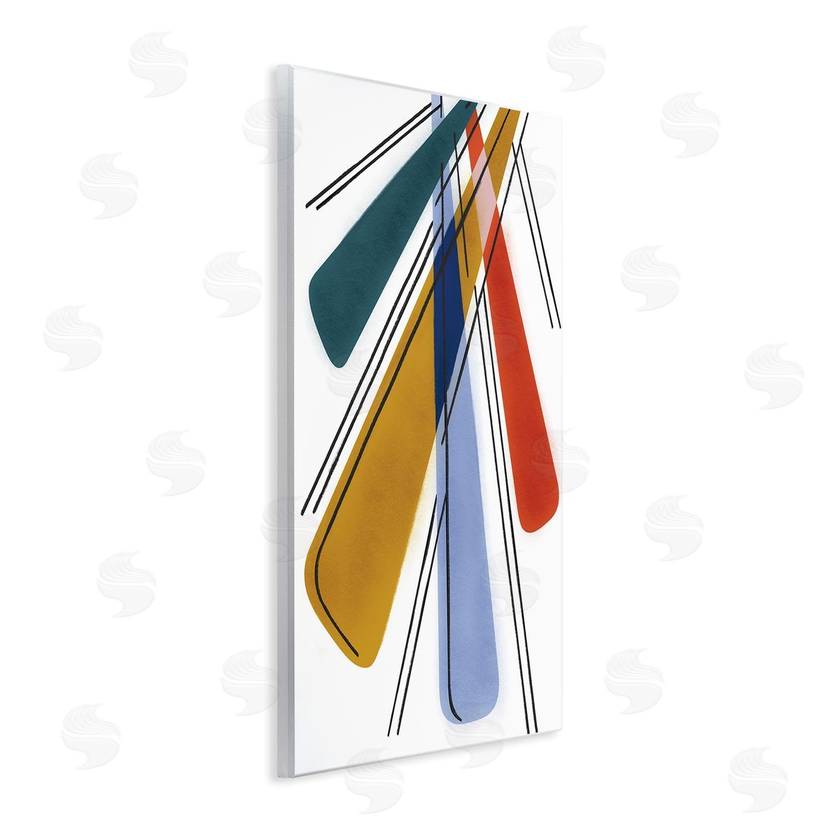 Abstract Primary Color Rays Wood Plaque Wall Art, Home Decor by Stupell Studio