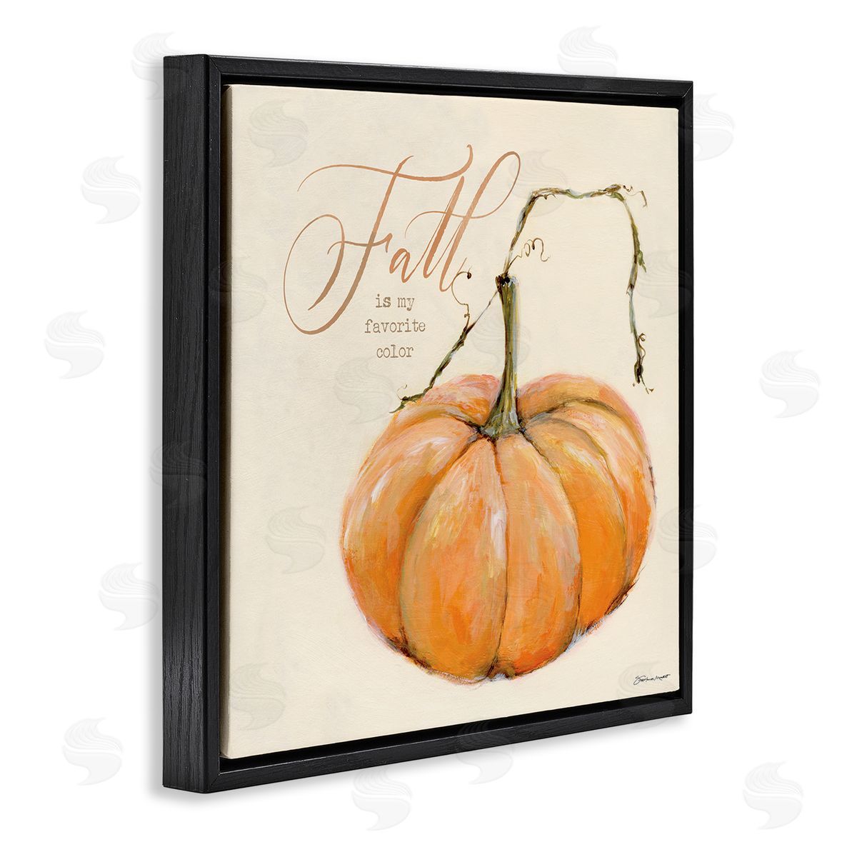 Fall My Favorite Color Seasonal Black Floating Frame Canvas Wall Art, Home Decor by Stephanie Workman Marrott
