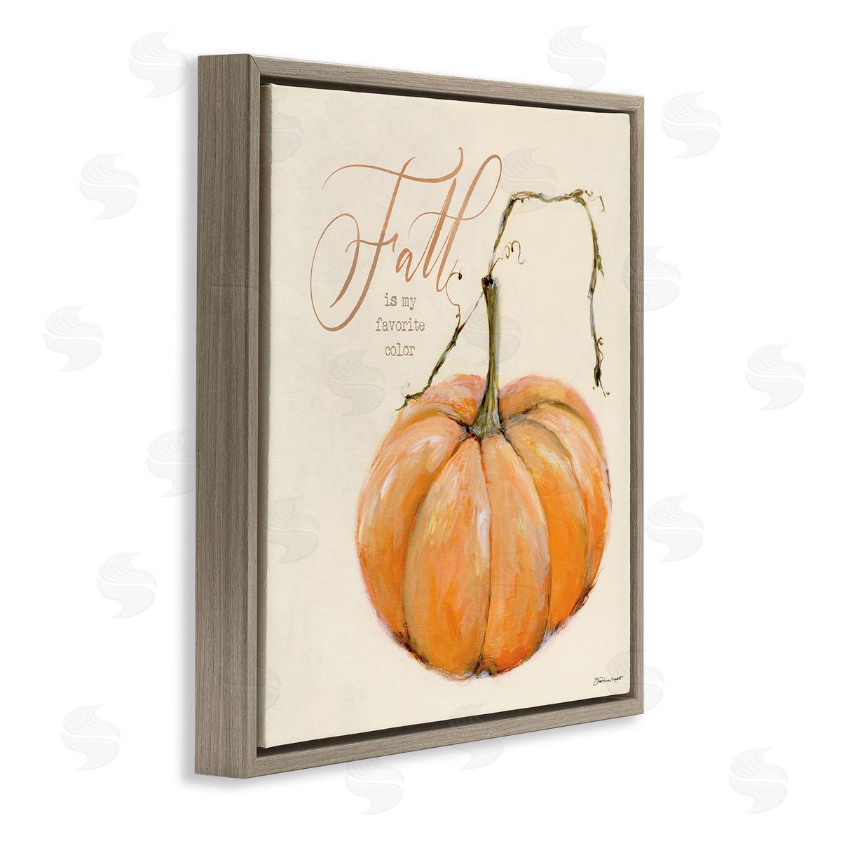 Fall My Favorite Color Seasonal Brown Floating Frame Canvas Wall Art, Home Decor by Stephanie Workman Marrott