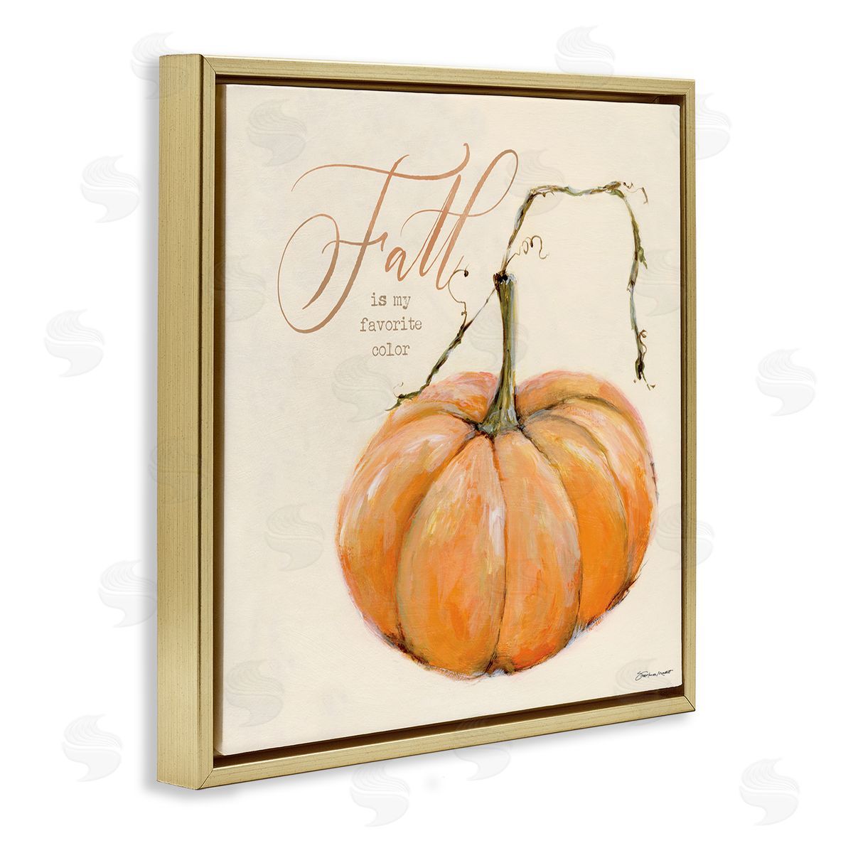 Fall My Favorite Color Seasonal Gold Floating Frame Canvas Wall Art, Home Decor by Stephanie Workman Marrott