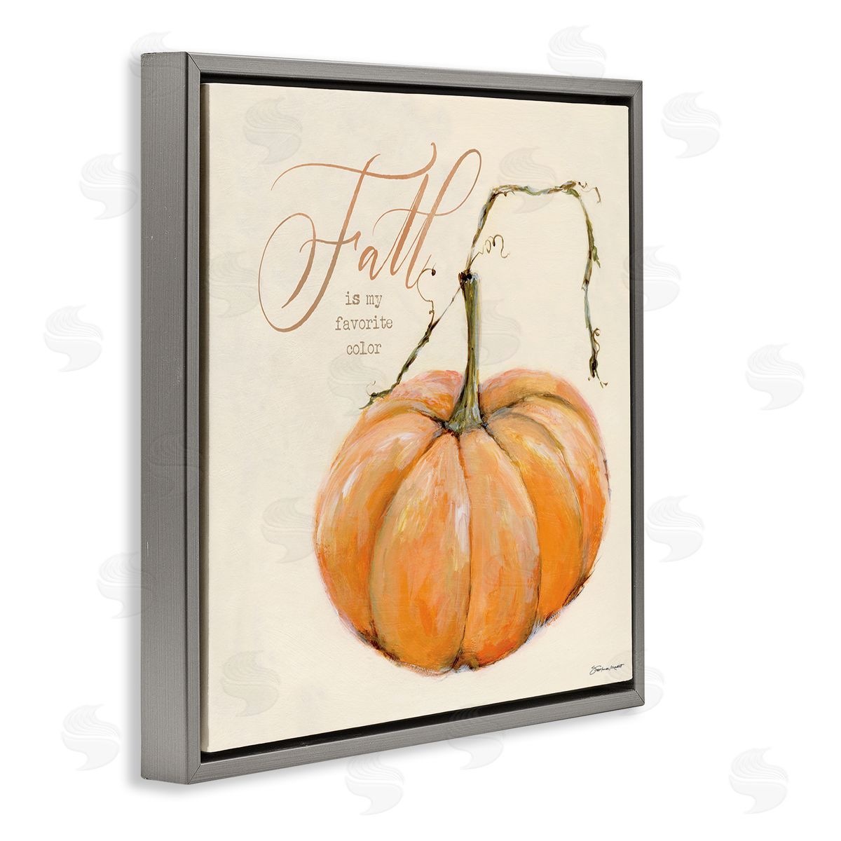 Fall My Favorite Color Seasonal Grey Floating Frame Canvas Wall Art, Home Decor by Stephanie Workman Marrott