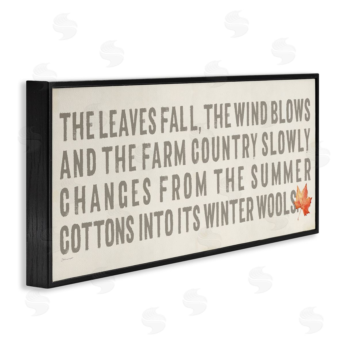 Leaves Fall Autumn Seasonal Black Frame Print Wall Art, Home Decor by Stephanie Workman Marrott