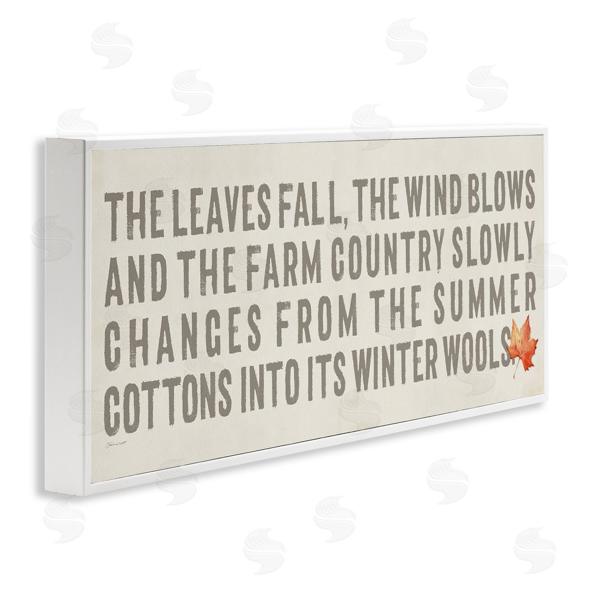 Leaves Fall Autumn Seasonal White Frame Print Wall Art, Home Decor by Stephanie Workman Marrott