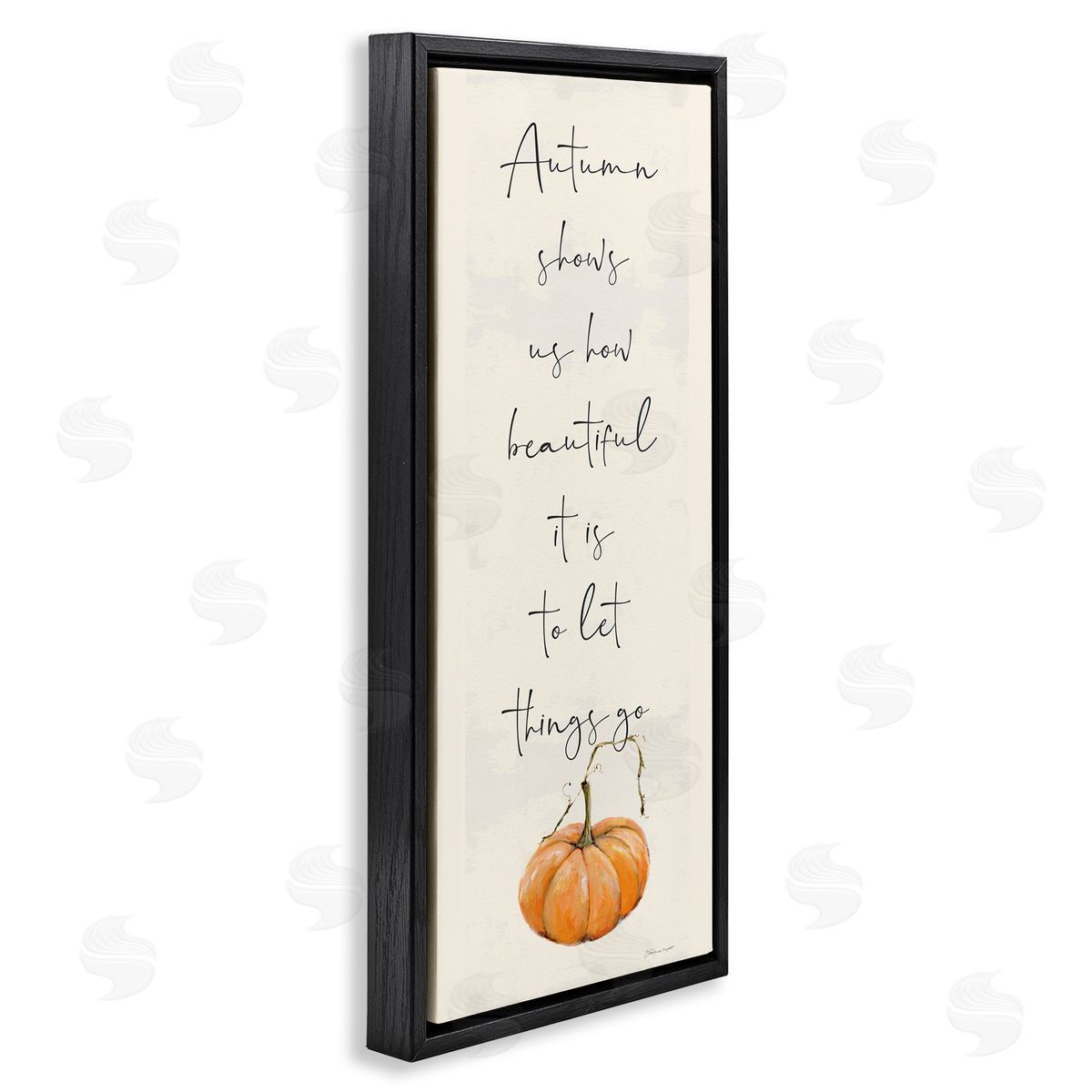Autumn Beauty Inspirational Phrase Black Floating Frame Canvas Wall Art, Home Decor by Stephanie Workman Marrott