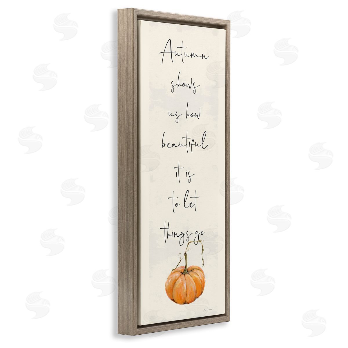 Autumn Beauty Inspirational Phrase Brown Floating Frame Canvas Wall Art, Home Decor by Stephanie Workman Marrott