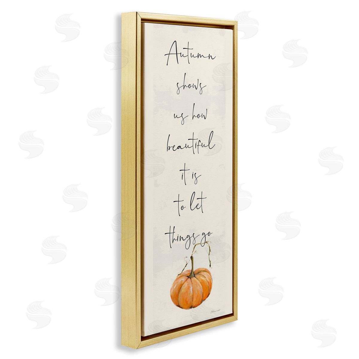 Autumn Beauty Inspirational Phrase Gold Floating Frame Canvas Wall Art, Home Decor by Stephanie Workman Marrott