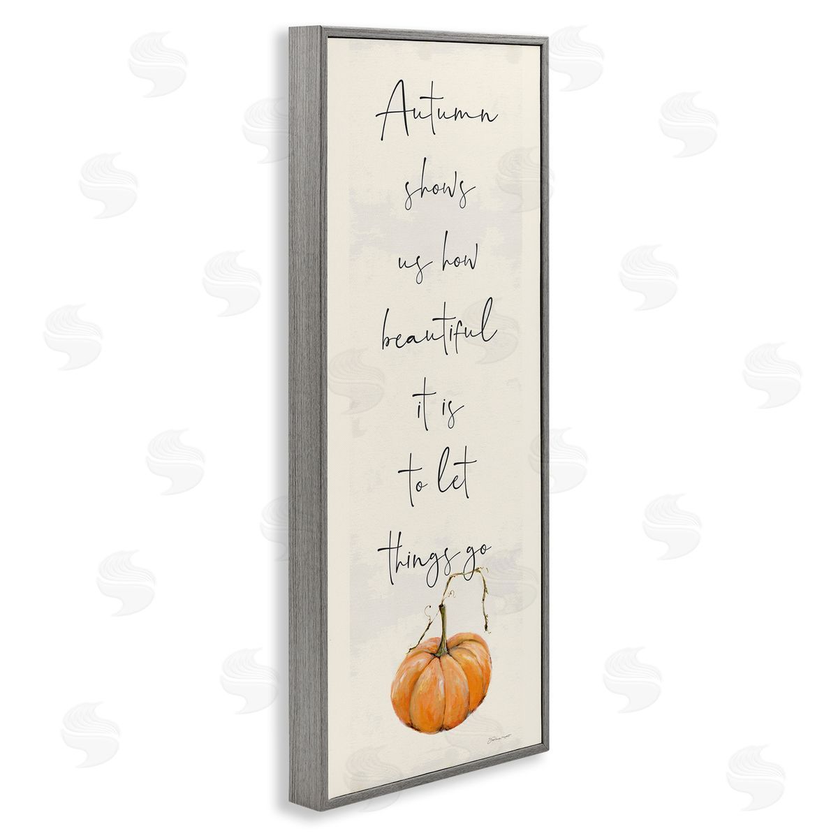 Autumn Beauty Inspirational Phrase Grey Frame Print Wall Art, Home Decor by Stephanie Workman Marrott