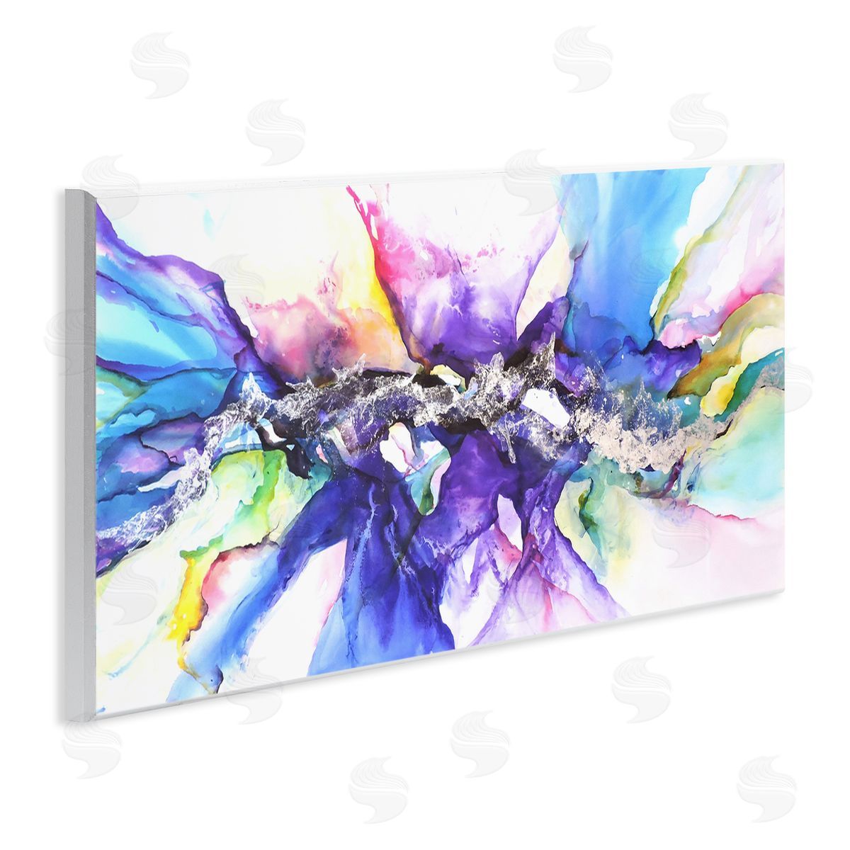 Abstract Rainbow Splash Design Wood Plaque Wall Art, Home Decor by Leticia Herrera