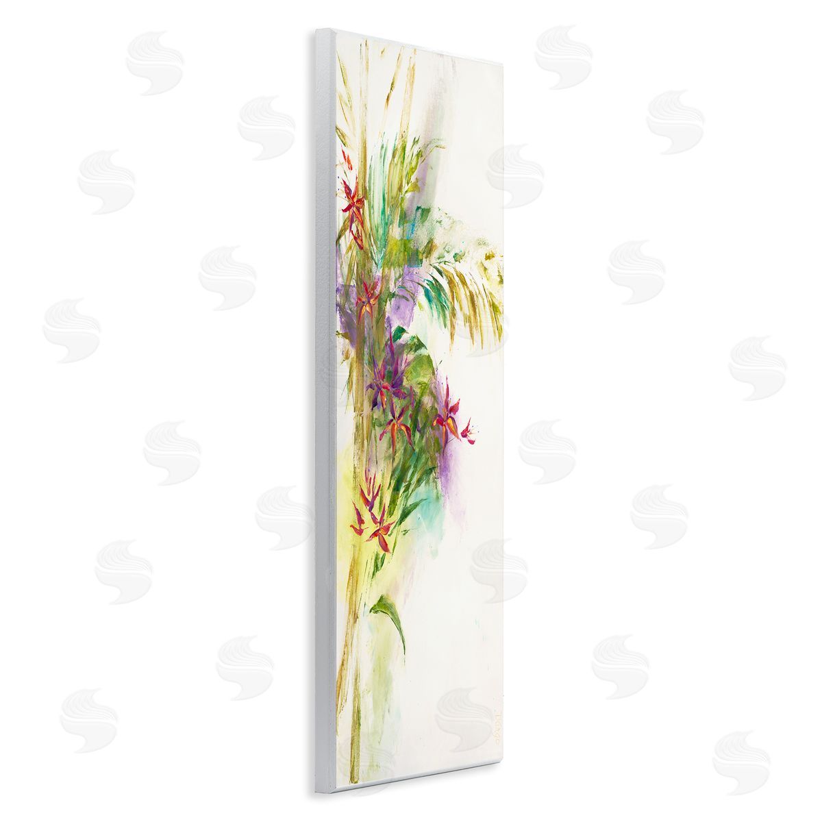 Abstract Tropical Flower Bouquet Wood Plaque Wall Art, Home Decor by Dina D'Argo