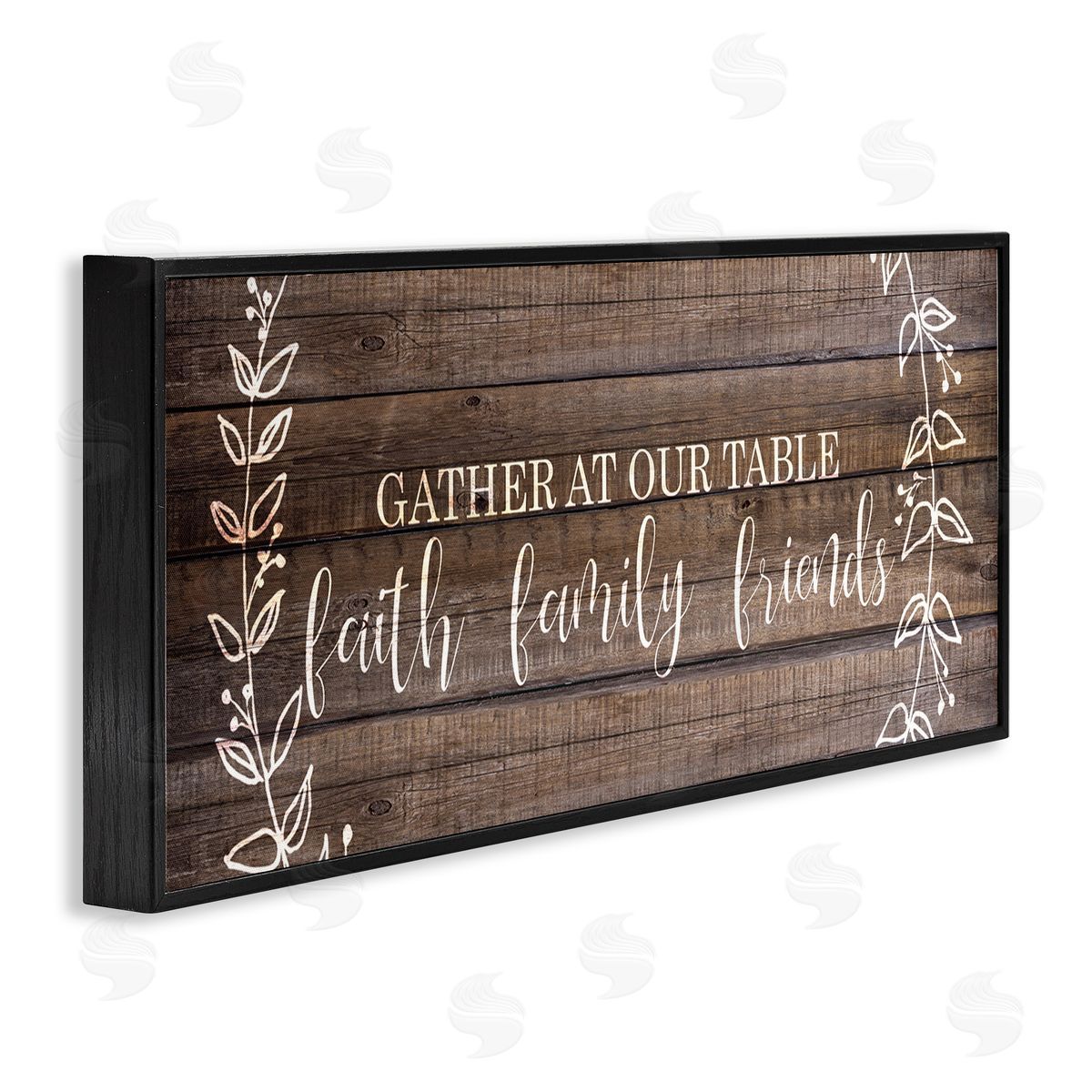 Faith Family Friends Quote Black Frame Print Wall Art, Home Decor by Kim Allen