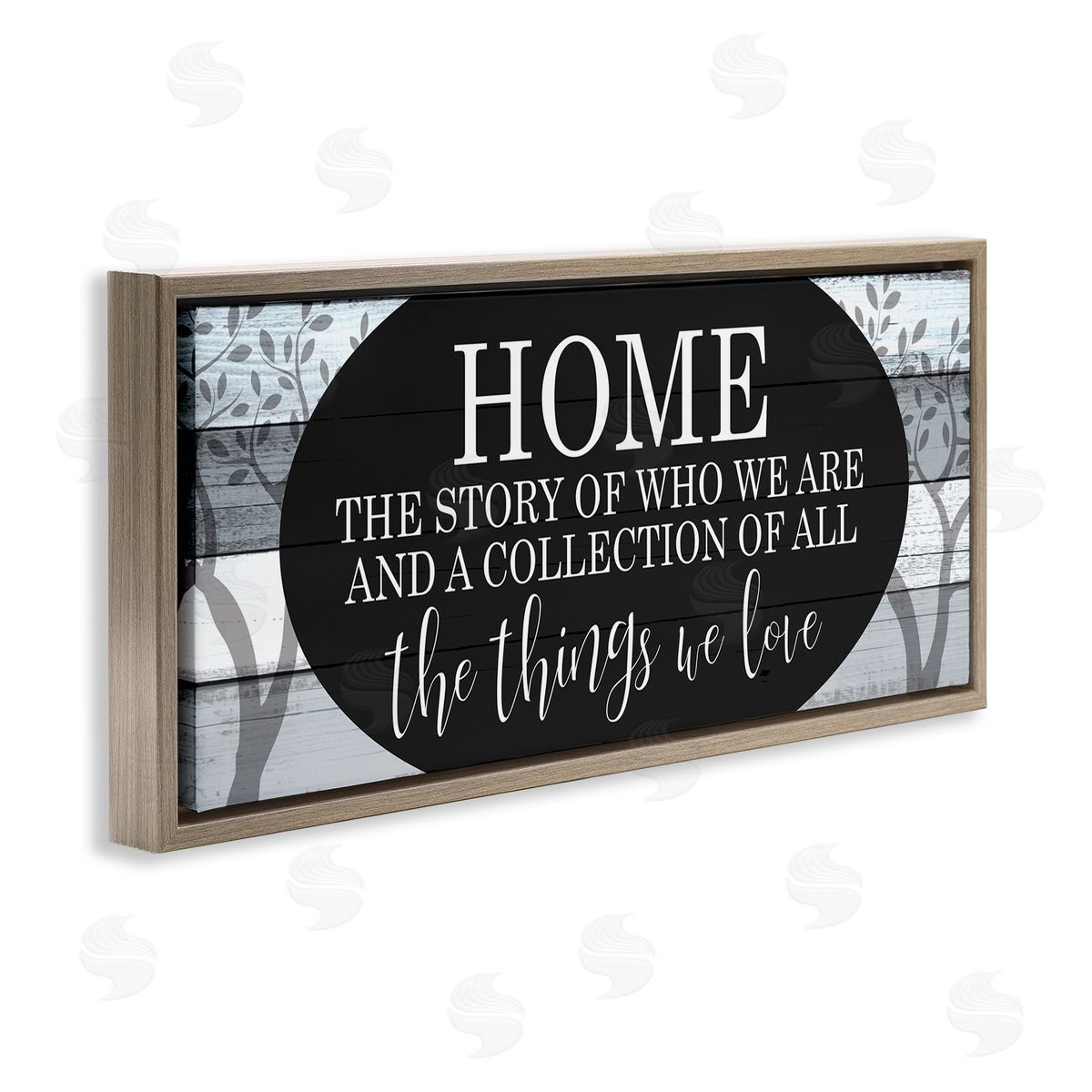 Story of Home Tree Pattern Brown Floating Frame Canvas Wall Art, Home Decor by Kim Allen