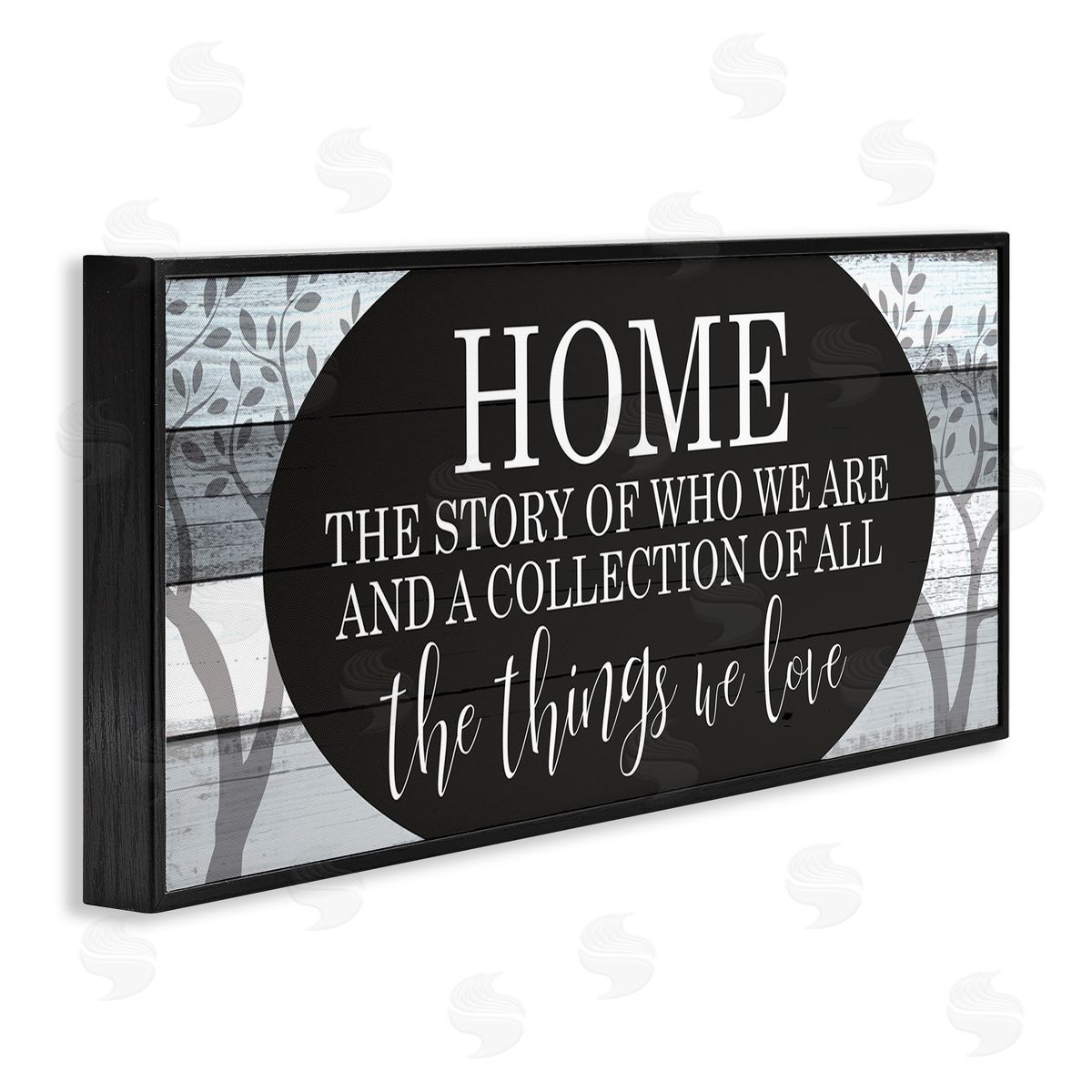 Story of Home Tree Pattern Black Frame Print Wall Art, Home Decor by Kim Allen