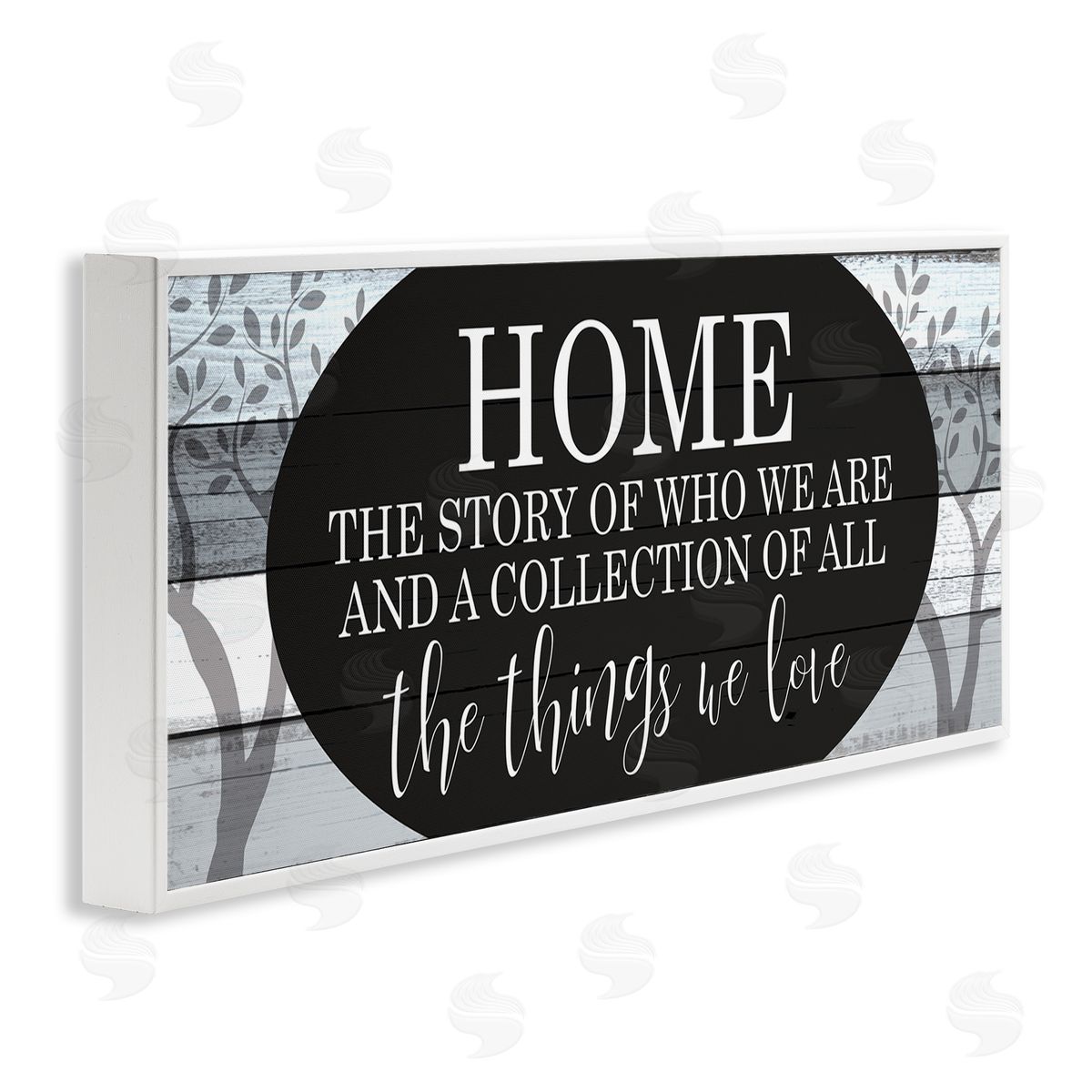 Story of Home Tree Pattern White Frame Print Wall Art, Home Decor by Kim Allen