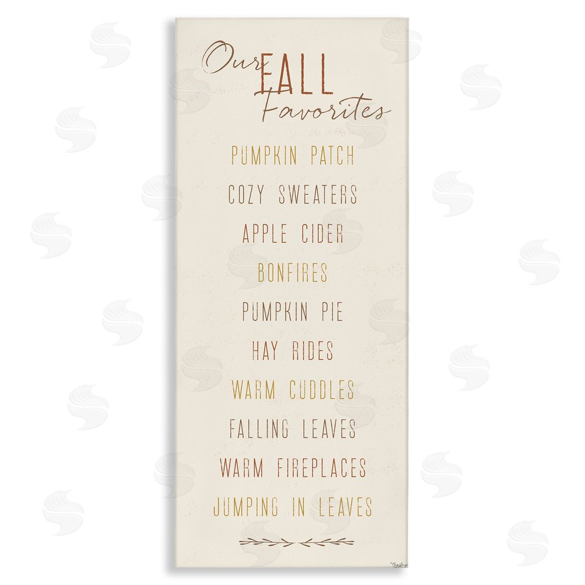 Family Fall Favorites List Canvas Wall Art, Home Decor by Gigi Louise