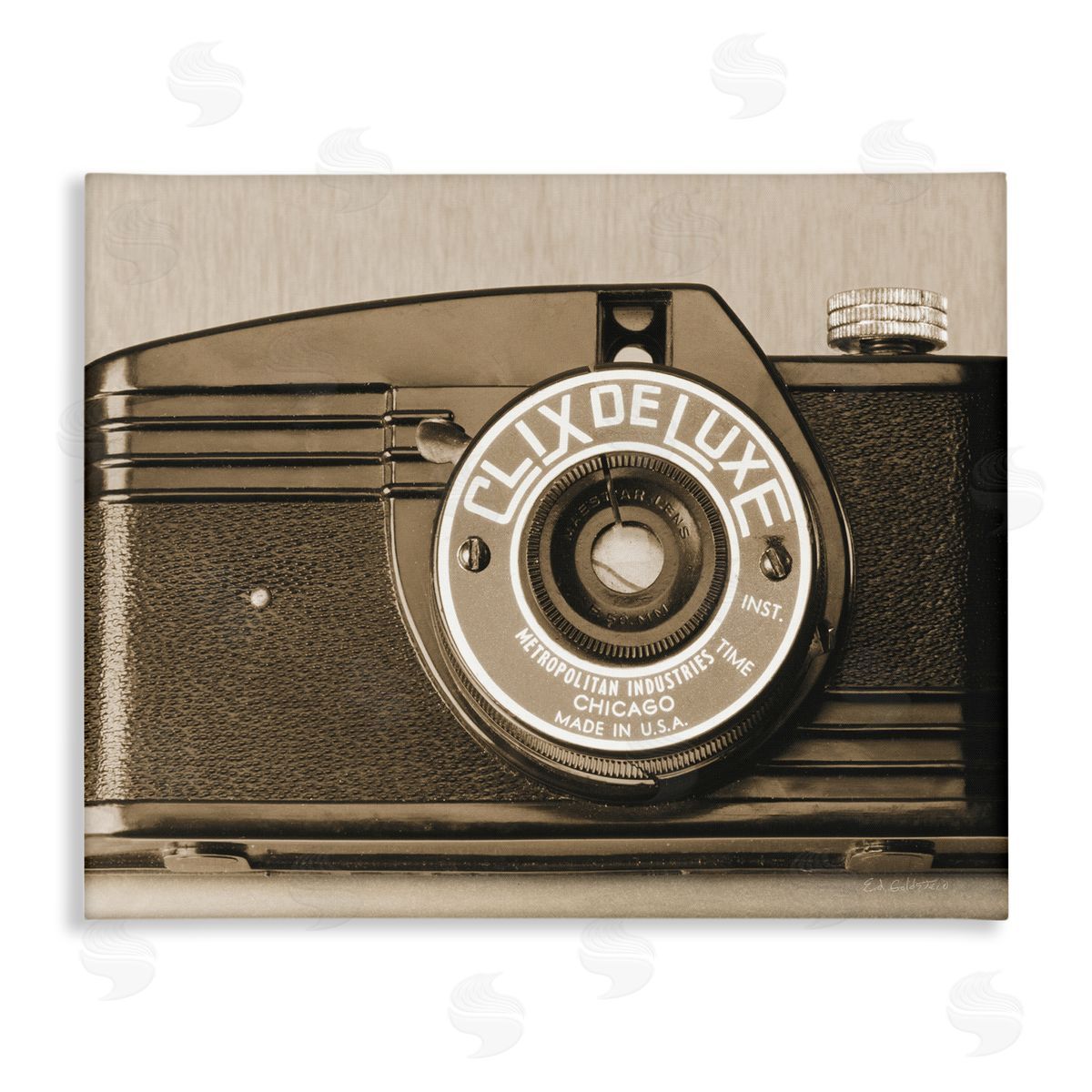 Antique Camera Sepia Photograph Canvas Wall Art, Home Decor by Ed Goldstein