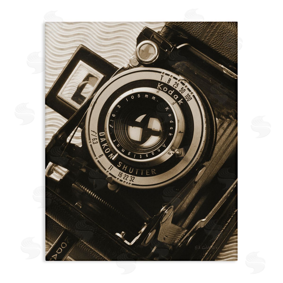 Vintage Camera Sepia Photograph Canvas Wall Art, Home Decor by Ed Goldstein
